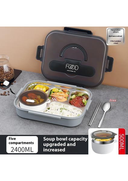 Çok Bölmeli Paslanmaz Çelik Öğrenci Yalıtımlı Beslenme Çantası (Yurt Dışından)