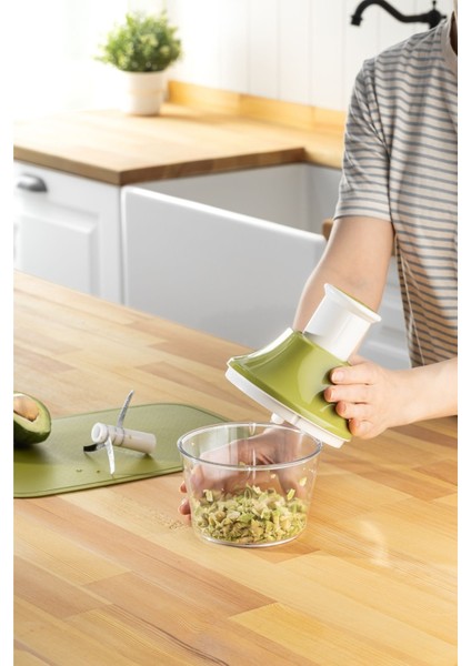 Yeşil 3 Bıçaklı Paslanmaz Çelik El Rondosu 700 ml Çok Amaçlı Doğrayıcı fiyatları