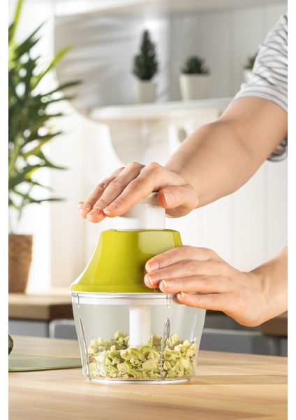 Yeşil 3 Bıçaklı Paslanmaz Çelik El Rondosu 700 ml Çok Amaçlı Doğrayıcı fırsatları