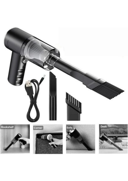 Mini Vakumlu Araç Süpürgesi El Süpürgesi Şarjlı Çok Fonksiyonlu REVO-9985 Uyumlu