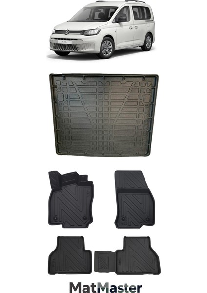 Volkswagen Caddy 2023 Model 5d Premium Ekstra Havuzlu Paspas ve Bagaj Havuzu Set