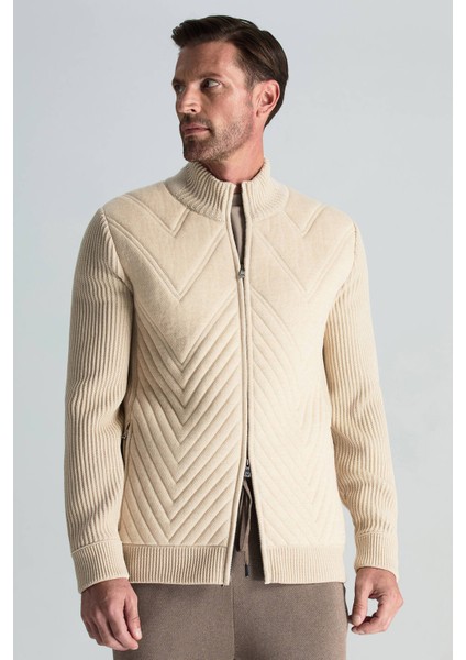Açık Bej Activewear Triko Ceket