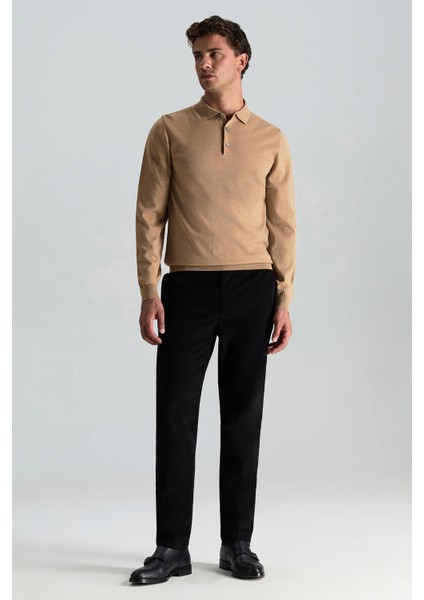 Merino Yünü Polo Yaka Camel Triko fiyatları