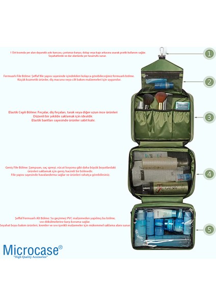 Çok Bölmeli El Tutacaklı Seyahat ve Günlük Kullanım Organizer Çanta Siyah modelleri