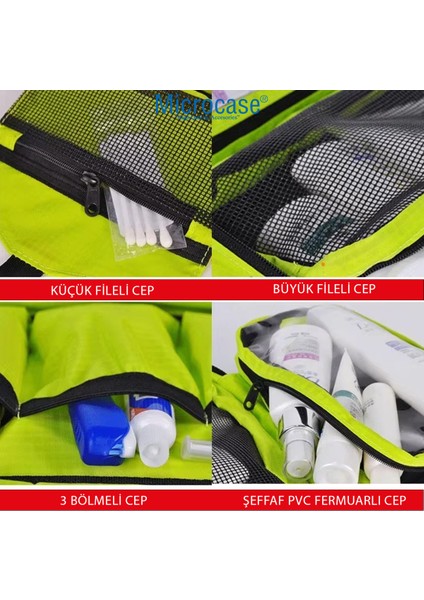 Çok Bölmeli El Tutacaklı Seyahat ve Günlük Kullanım Organizer Çanta Siyah