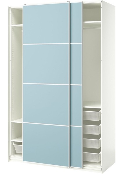 Pax Sürgü Kapaklı Gardırop, Beyaz-Açık Mavi, 150X66X236 cm