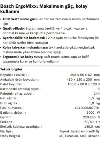 1000 W El Blenderı Siyah Antrasit, Pratik ve Güçlü Mutfak Aracı modelleri
