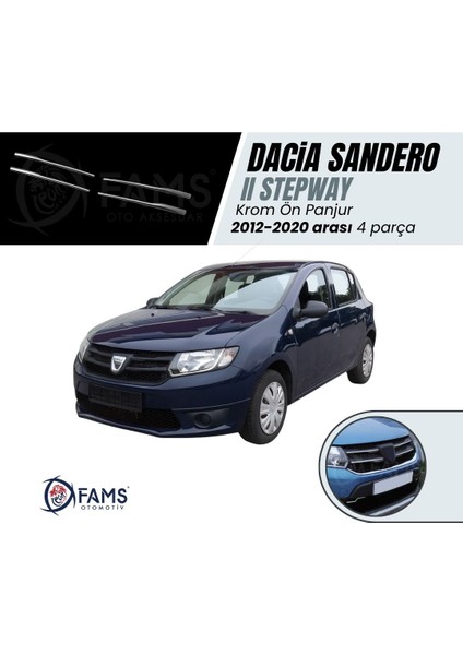 Dacia Sandero Iı Stepway 2012-2020 Krom Ön Panjur 4 Prç. P.çelik
