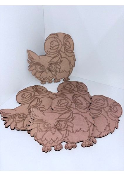 Baykuş Ahşap Boyama Aktivite Etkinlik Çalışması (5'li Set)