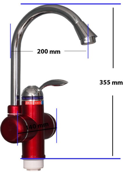 Kırmızı Elektrikli Ani Su Isıtıcı, Lavabo ve Musluk Monteli, Pratik ve Hızlı Sıcak Su fırsatları