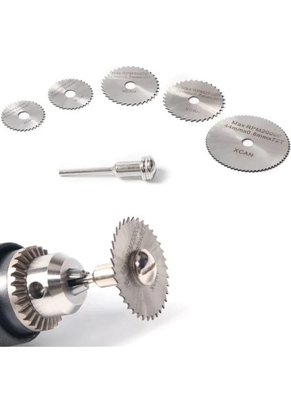 Metal 6 Parça Mini Matkap Ucu Ahşap Kesme Yuvarlak Çelik Bıçak Disk Testere Seti Kiti modelleri