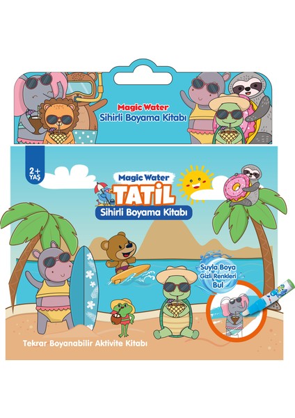 Sihirli Boyama Kitabı Tatil Özel Sulu Kalem ile Water Painting