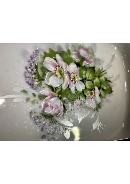 Limoges Sanatçı Imzalı El Boyama Porselen Tepsi - 37,5 cm x 16 cm Ölçülerinde fiyatları