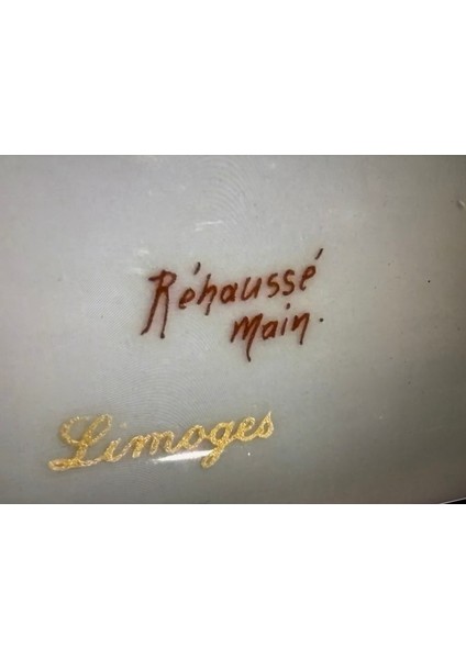 Limoges Sanatçı Imzalı El Boyama Porselen Tepsi - 37,5 cm x 16 cm Ölçülerinde fırsatları