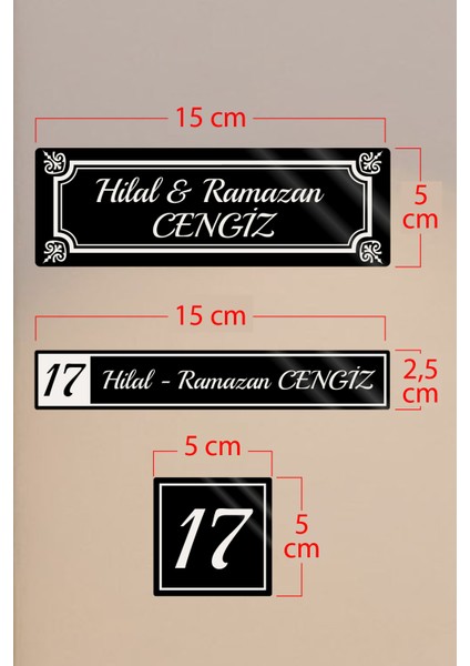 Siyah Pleksi Daire Kapı Isimliği, Kapı Numarası