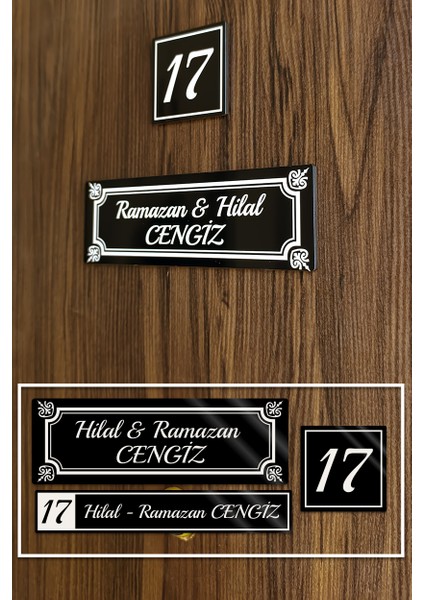 Siyah Pleksi Daire Kapı Isimliği, Kapı Numarası modelleri