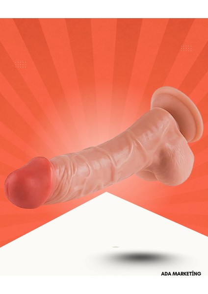 150 ml Çilek Aromalı Cinsel Jel ve 18 cm Dildo Set – Gerçekçi Yapay Dildo, Kalın ve Esnek Gövde