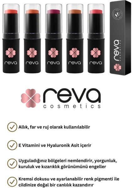 Çok Amaçlı Stick Allık, Far, Dudak Renklendirici & Lip Cheek Eye Tint-vegan & Temiz Içerikrv111