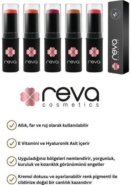 Çok Amaçlı Stick Allık, Far, Dudak Renklendirici & Lip Cheek Eye Tint-vegan & Temiz Içerikrv111
