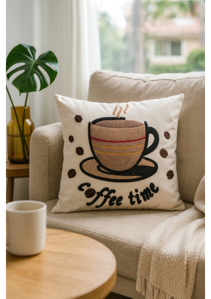 Coffee Time Punch Dekoratif Kırlent Kılıfı fırsatları