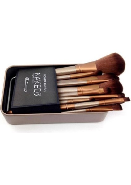 12'li Bambu Saplı Makyaj Fırça Seti Özel Metal Kutuda fiyatları