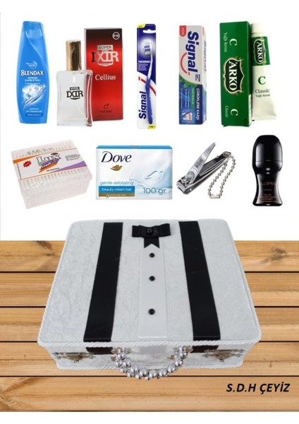 Şık Erkek Kozmetik ve Çeyiz Seti, Bej, 1177