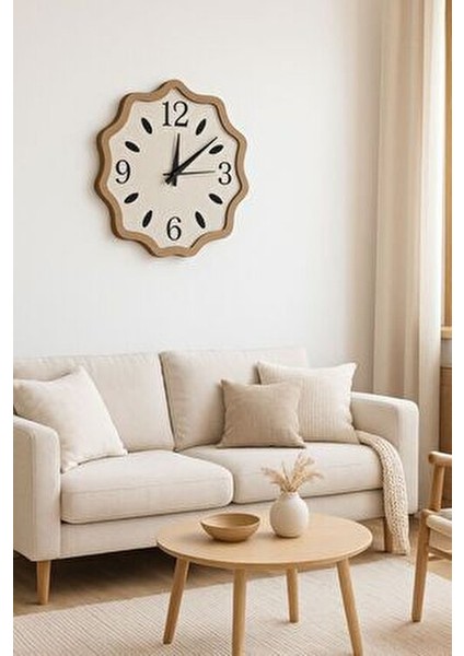 Dekoratif Ahşap Duvar Saati Sessiz Mekanizma ile Modern Tasarım 43 cm indirimleri