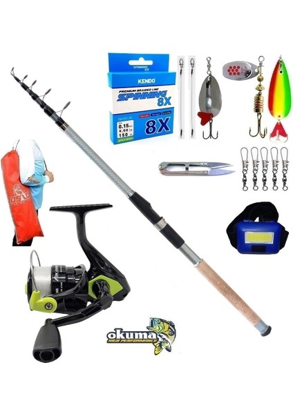 Okuma Fın Chaser 4000 300CM 60-120GR Remixon Carbo-X Turna Tele Spin Olta Takımı Seti