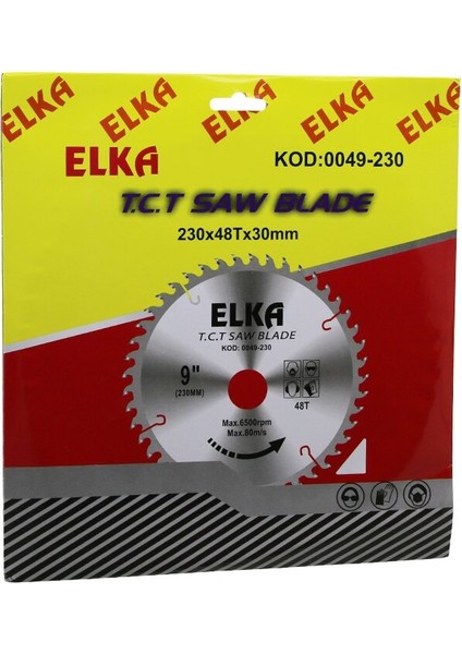 Elka 0049-230 230 x 48T x 30MM Ağaç Sunta Kesici Disk (5313)