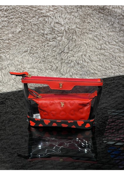 Kırmızı Şık Makyaj Çantası, Pratik ve Güzel Saklama Hediye Seçeneği