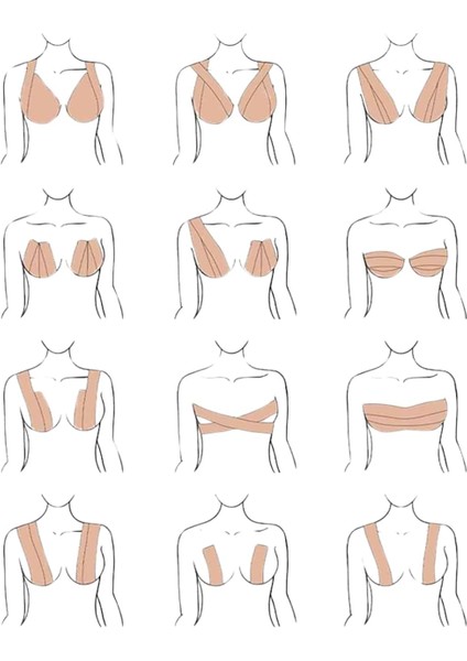 Zeroshop Toparlayıcı Göğüs Bandı Şekillendirici Ten Rengine Uygun Esnek Hassas Ciltlere Uygun modelleri