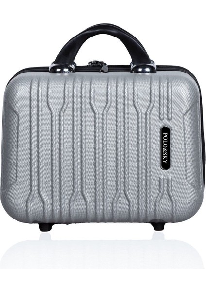 Gri Renkli Abs Makyaj Çantası El Valizi, Şık ve Hafif Tasarım