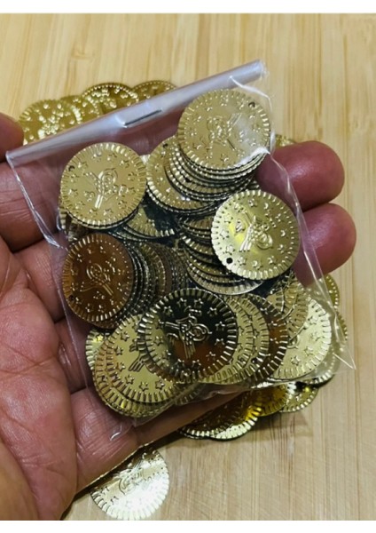 Ince Metalik Kaplama Tuğra Plastik Pul 20MM. Tahmini 100 Adet Civarı. Gold. modelleri