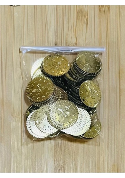 Ince Metalik Kaplama Tuğra Plastik Pul 20MM. Tahmini 100 Adet Civarı. Gold. indirimleri