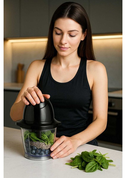 Dört Bıçaklı Fresa Doğrayıcı Rondo Siyah, Pratik ve Şık Mutfak Aleti