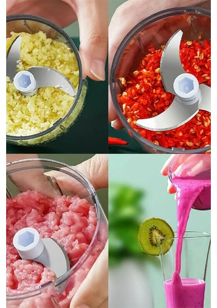 Şarjlı 3 Bıçaklı Mini El Rondo 250ML, Pratik ve Hafif, Beyaz Renk indirimleri