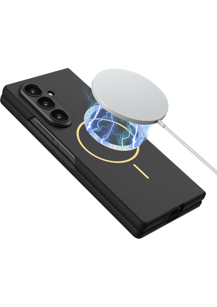 Galaxy Z Fold 7 Kılıf Wireless Şarj Özellikli Zore Kıpta M-Safe Kapak - Lacivert fırsatları