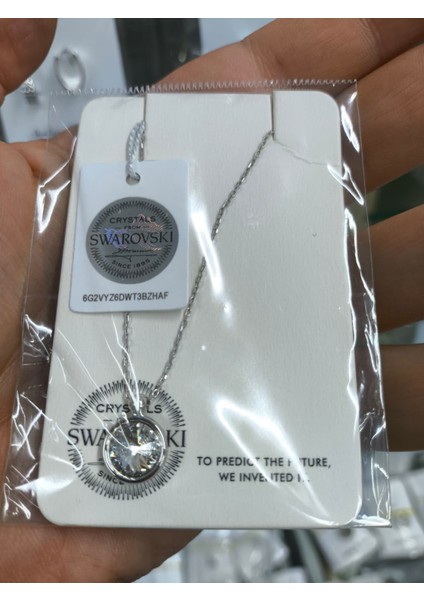 Gümüş Taşlı Kolye Swarovski