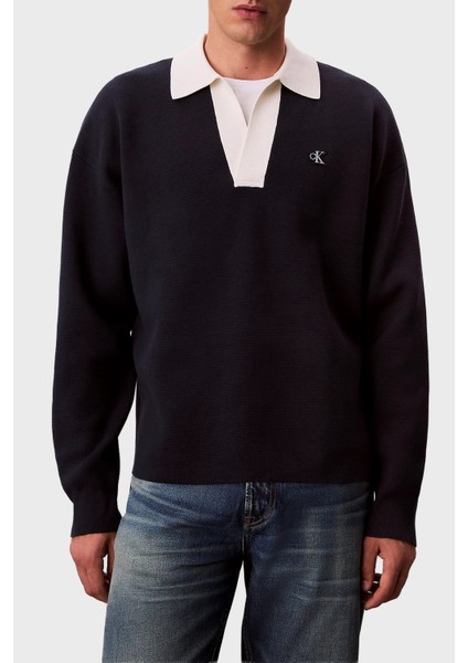 Pamuklu Relaxed Fit Polo Yaka Kazak LV04RD303GCEF Erkek Polo Yaka Kazak LV04RD303G Cef