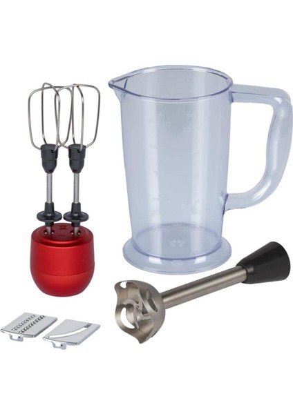 Kırmızı Çok Amaçlı Blender Seti, Hızlı Çırpma, Karıştırma ve Doğrama Fonksiyonlu fiyatları
