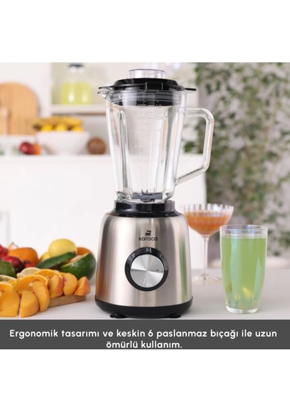 Inox Cam Hazneli, 1000W Güçlü Smoothie Blender, Buz Kırma Özellikli fırsatları