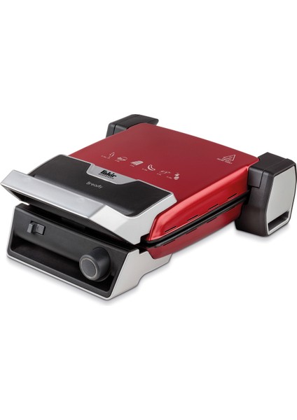 Kırmızı Breadly Granite Izgara ve Tost Makinesi, Şık ve Kullanışlı Tasarım