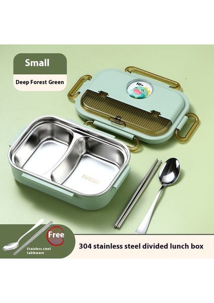 Karikatür Kare Öğrenci Paslanmaz Çelik Yalıtımlı Beslenme Çantası (Yurt Dışından)