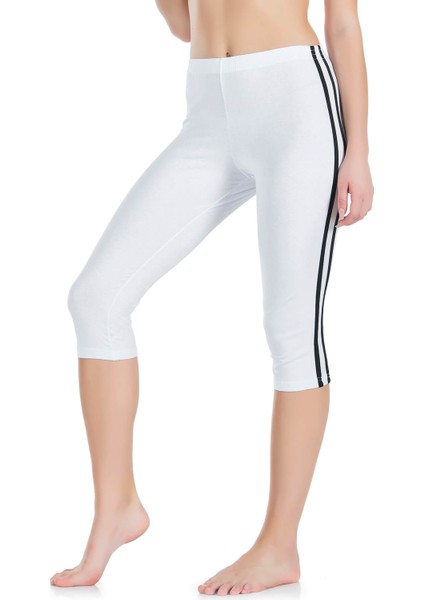 Derya Kurşun Çizgili Kadın Kapri Tayt 0534 fırsatları