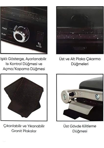 Pembe Granit Kollu Panini Izgara Tost Makinesi, Şık ve Dayanıklı Tasarım fırsatları