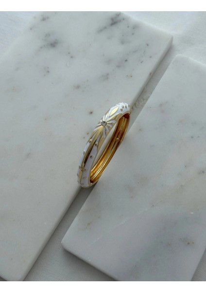 Mineli Beyaz Ayışığı Kalın Kelepçe Bileklik fiyatları