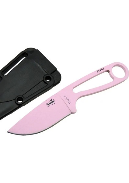 Izula Esee 51455PNK Pembe Kamp Bıçağı 16 cm - Komple Metal, Plastik Kılıflı - Lisinya