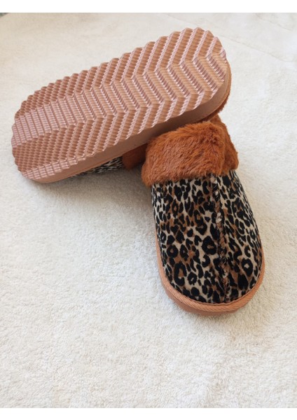 Kutox Leopar Desenli Kışlık Kadın Terliği fiyatları