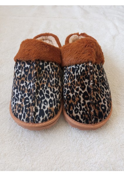 Kutox Leopar Desenli Kışlık Kadın Terliği fırsatları