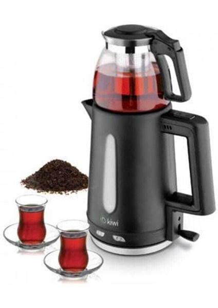Kivi Çay Makinesi Cam Demlikli 2200W, Şık ve Pratik Çay Keyfi Için Uygun